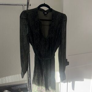 PAIGE Dark Patterned Long Sleeve Dress